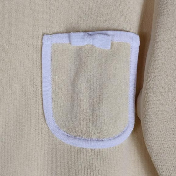 Due Per Due Collection M Sweater Women’s Yellow W/white Piping Open Cardigan. - Picture 6 of 8